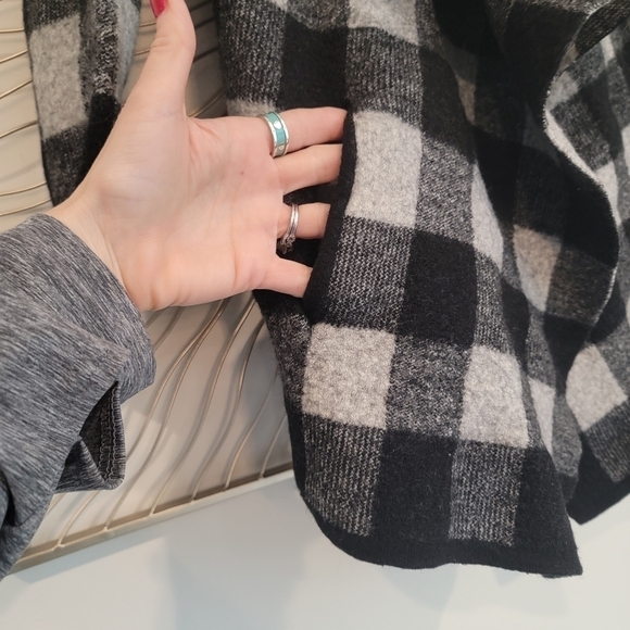 Lauren Ralph Lauren Wool Buffalo Check Plaid Open Front  Cardigan - Picture 3 of 7